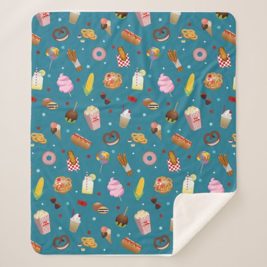 State Fair Food, Carnival, Amusement Park, Fair Sw Sherpa Deken (Voorkant)