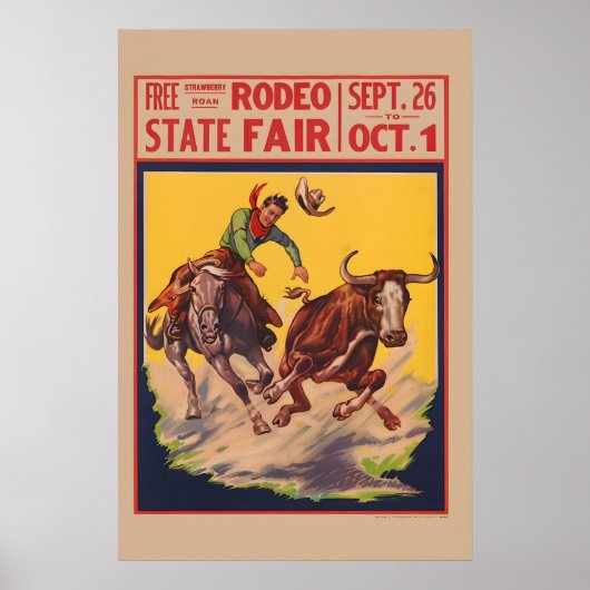 State Fair Rodeo - Cowboy Stierworstelaar uit de j Poster (Voorkant)
