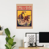 State Fair Rodeo - Cowboy Stierworstelaar uit de j Poster (Thuiskantoor)