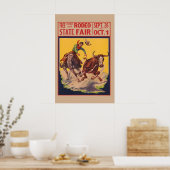 State Fair Rodeo - Cowboy Stierworstelaar uit de j Poster (Keuken)