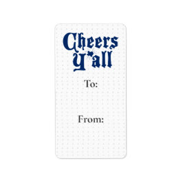 State Flag Blue Cheers Y'all Cadeau Label Sticker