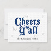 State Flag Blue Cheers Y'all Foto Feestdagenkaart (Voorkant)