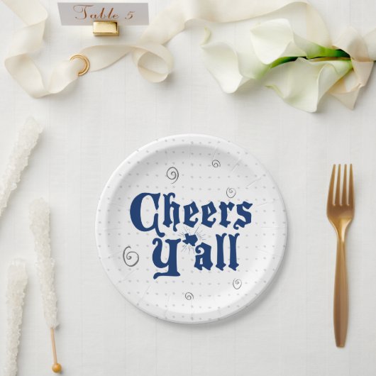 State Flag Blue Cheers Y'all Papieren Bordje (Huwelijk)