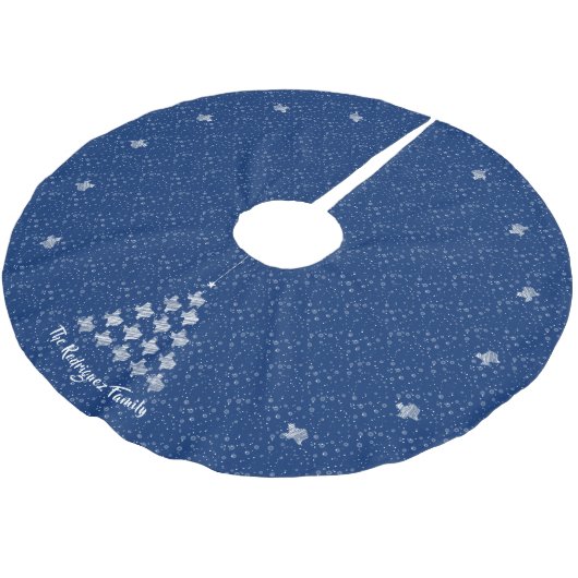 State Flag Blue scribged Texas kerstboom Rok (Gekanteld)