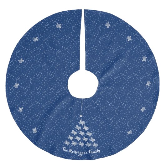 State Flag Blue scribged Texas kerstboom Rok (Voorkant)