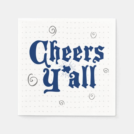State Flag Blue Texas Cheers Y'all Servet (Voorkant)