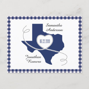 State Flag Blue Texas Curling Ribbon Save the Date Briefkaart
