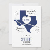 State Flag Blue Texas Curling Ribbon Save the Date Kaart (Voorkant)