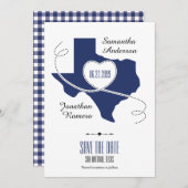 State Flag Blue Texas Curling Ribbon Save the Date Kaart (Voorkant / Achterkant)