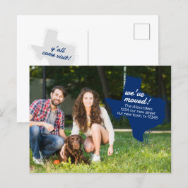 State Flag Blue We hebben verplaatst - Dotted Texa Briefkaart