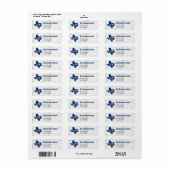 State Flag Blue XOXO, Y'all - Texas State Shape Etiket (Full Sheet)