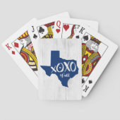 State Flag Blue XOXO, Y'all - Texas State Shape Pokerkaarten (Achterkant)