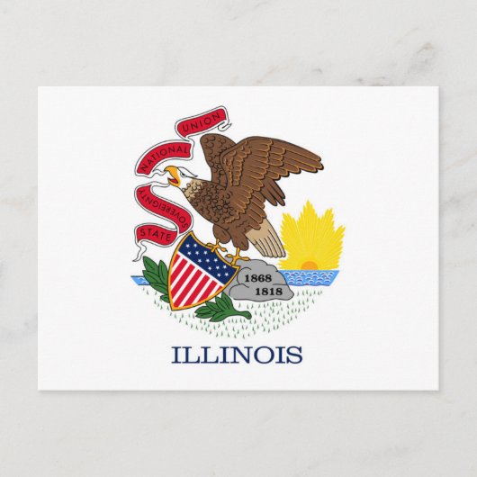 State Flag of Illinois, Verenigde Staten Briefkaart (Voorkant)