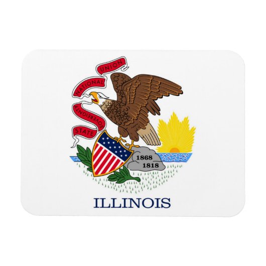 State Flag of Illinois, Verenigde Staten Magneet (Horizontaal)