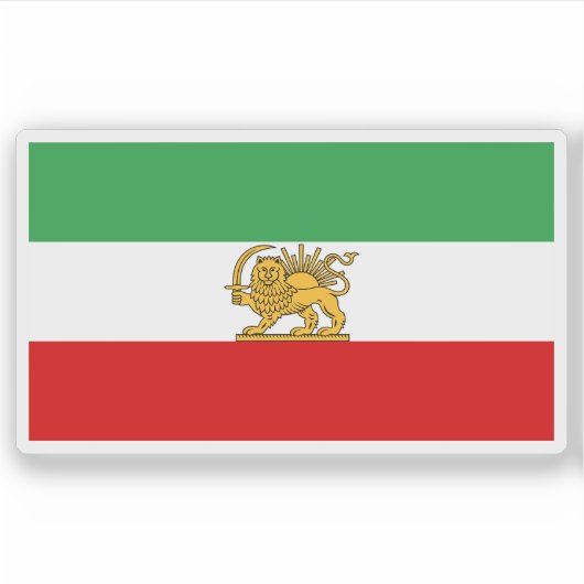 State flag of Iran (1964–1980) Sticker (Voorkant)