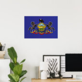 State Flag of Pennsylvania, Verenigde Staten Poster (Thuiskantoor)