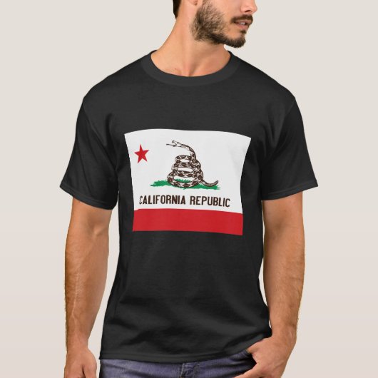 STATE FLAG RATTLESNAKE VAN DE REPUBLIEK KLIFORNIË T-SHIRT (Voorkant)