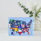 State Flags Map Verenigde Staten Vlag Briefkaart (Staand voorkant)