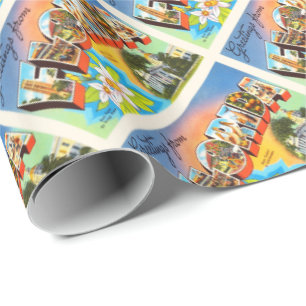 State Florida FL Old Vintage Travel Souvenir Cadeaupapier