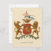 State Heraldic Badge met Griffin en Lion Briefkaart (Voorkant / Achterkant)