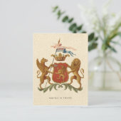 State Heraldic Badge met Griffin en Lion Briefkaart (Staand voorkant)