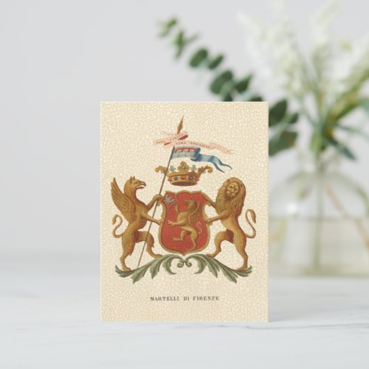 State Heraldic Badge met Griffin en Lion Briefkaart (Staand voorkant)