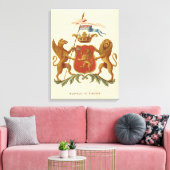State Heraldic Badge met Griffin en Lion Canvas Afdruk (Insitu (Woonkamer))