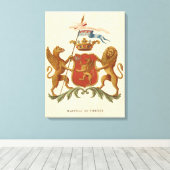 State Heraldic Badge met Griffin en Lion Canvas Afdruk (Insitu (Houten vloer))