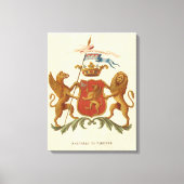 State Heraldic Badge met Griffin en Lion Canvas Afdruk (Voorkant)