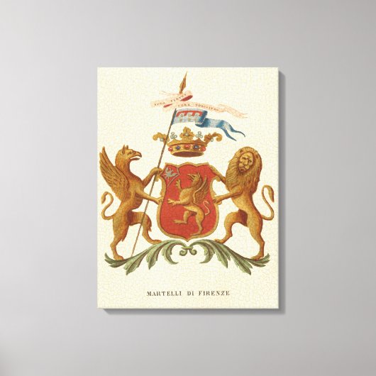 State Heraldic Badge met Griffin en Lion Canvas Afdruk (Voorkant)