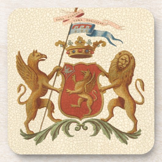 State Heraldic Badge met Griffin en Lion Drankjes Onderzetter (Voorkant)