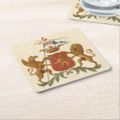 State Heraldic Badge met Griffin en Lion Kartonnen Onderzetters (Schuin)