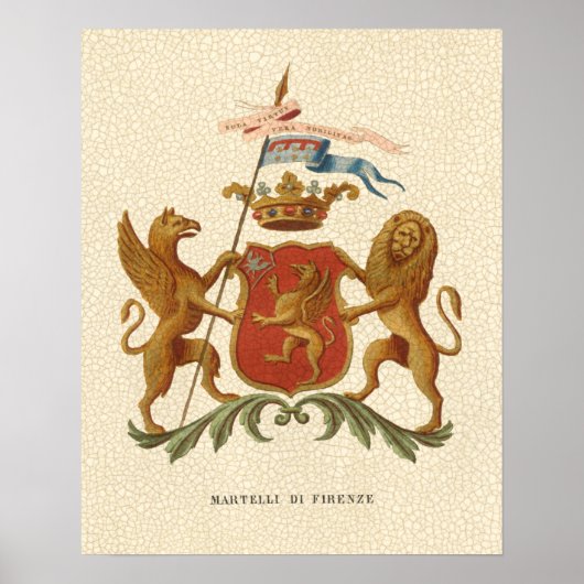 State Heraldic Badge met Griffin en Lion Poster (Voorkant)