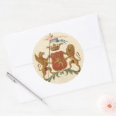 State Heraldic Badge met Griffin en Lion Ronde Sticker (Envelop)