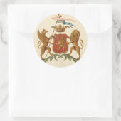 State Heraldic Badge met Griffin en Lion Ronde Sticker (Tas)
