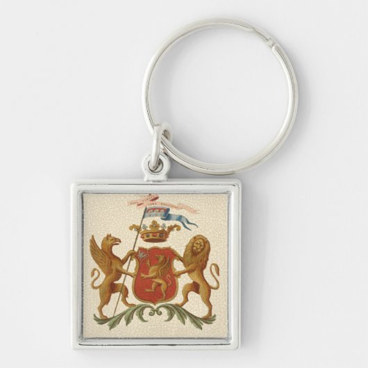 State Heraldic Badge met Griffin en Lion Sleutelhanger (Voorkant)