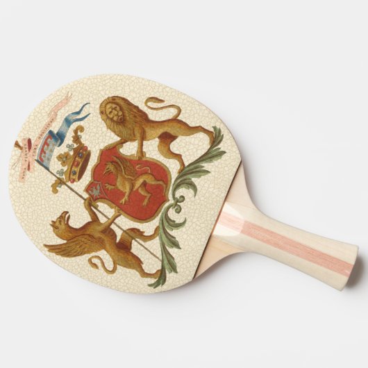 State Heraldic Badge met Griffin en Lion Tafeltennisbatje (Zijkant)