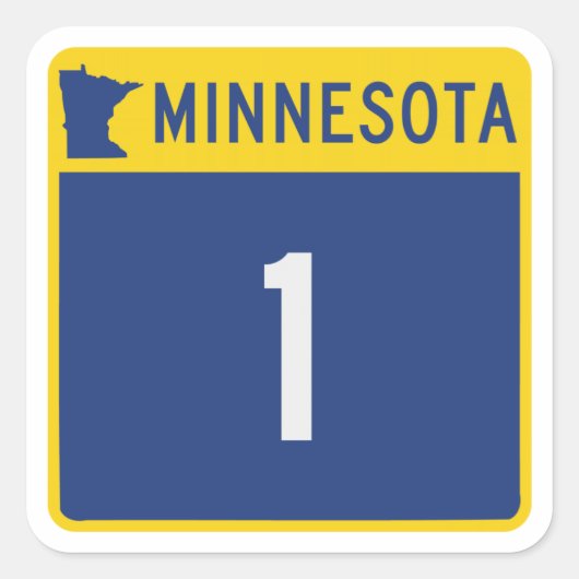 State Highway 1, Minnesota, Verenigde Staten Vierkante Sticker (Voorkant)