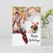 State Holiday Tartan Collage Foto Florida Feestdagenkaart (Staand voorkant)