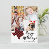 State Holiday Tartan Collage Foto van Texas Feestdagenkaart (Staand voorkant)