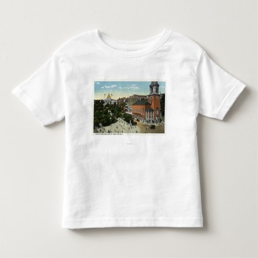 State House and Park Street Uitzicht van de Mall Kinder Shirts (Voorkant)