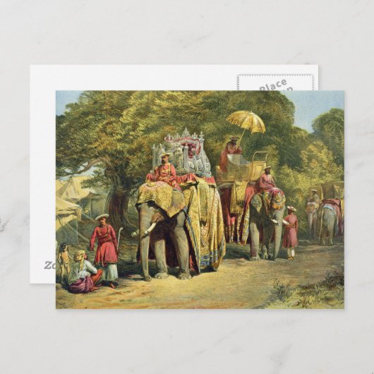 State Howdah van de gouverneur-generaal, 1863 (chr Briefkaart (Voorkant / Achterkant)