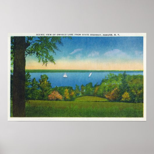 State Hwy Schilderachtig Uitzicht Owasco Lake Poster (Voorkant)
