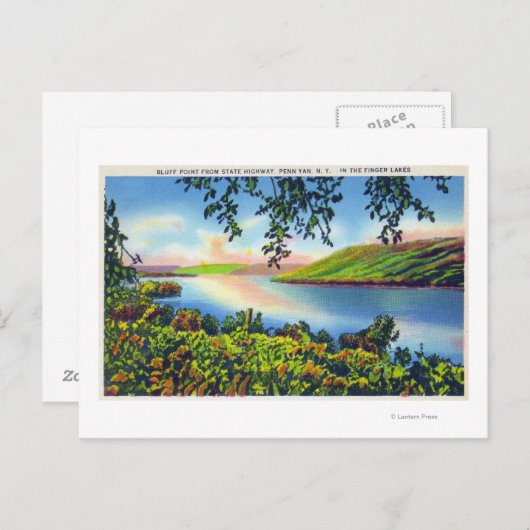 State Hwy Uitzicht of Bluff Point Briefkaart (Voorkant / Achterkant)