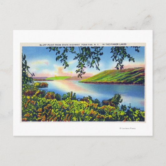 State Hwy Uitzicht of Bluff Point Briefkaart (Voorkant)