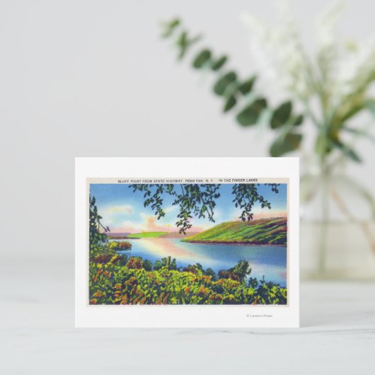 State Hwy Uitzicht of Bluff Point Briefkaart (Staand voorkant)