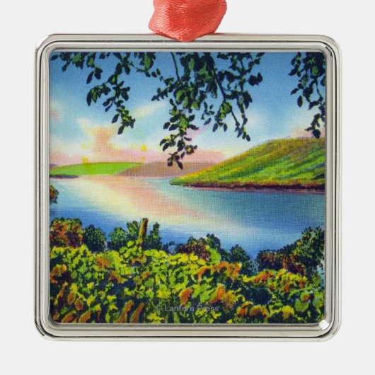 State Hwy Uitzicht of Bluff Point Metalen Ornament (Voorkant)