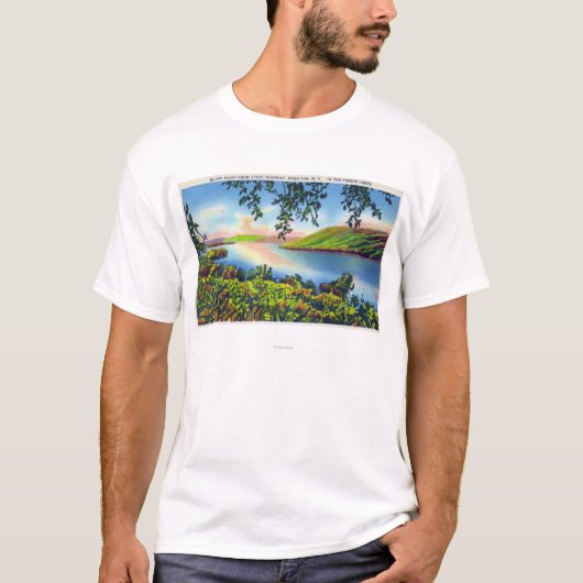 State Hwy Uitzicht of Bluff Point T-shirt (Voorkant)