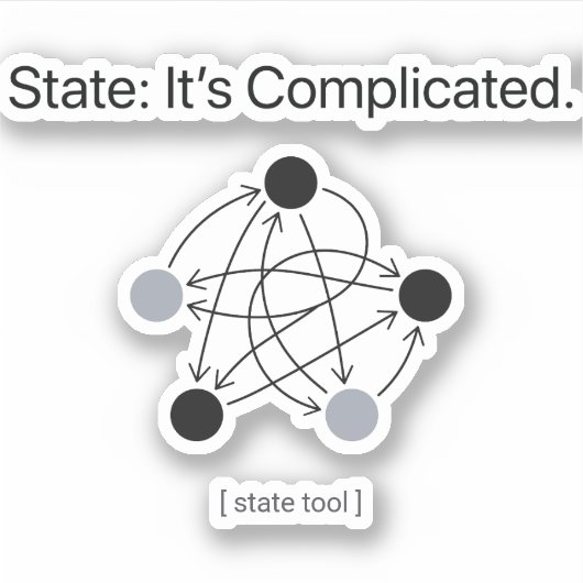 State Its Complicated Programmer Humor Sticker (Voorkant)