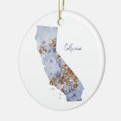 State-kaart van Blue & Gold California Keramisch Ornament (Links)